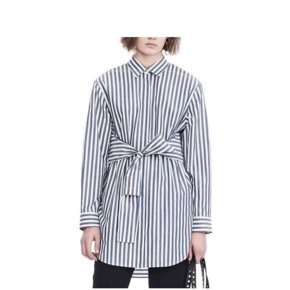 T by Alexander Wang Stripe Tie Front Shirtdress size 2 - Picture 6 of 14